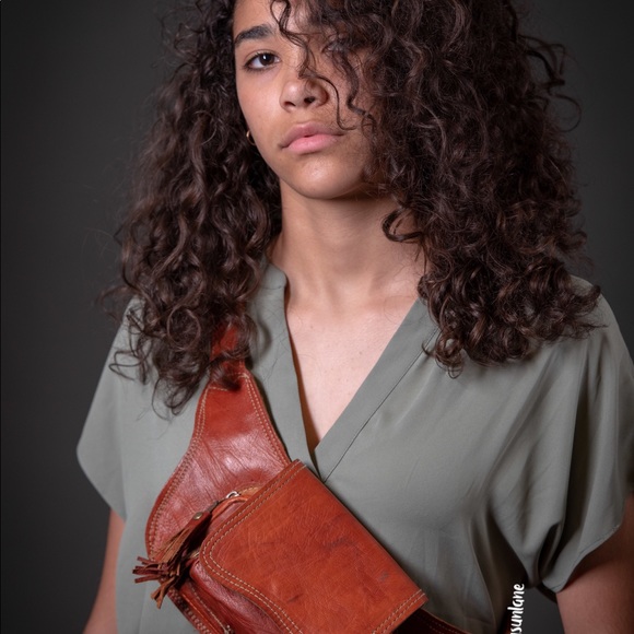 Moroccan leather fanny pack - Picture 1 of 4